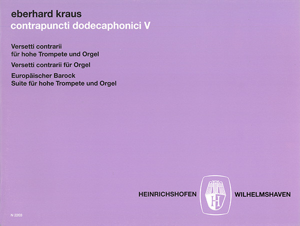 Contrapuncti dodecaphonici | Eberhard Kraus | Heinrichshofen publishing house