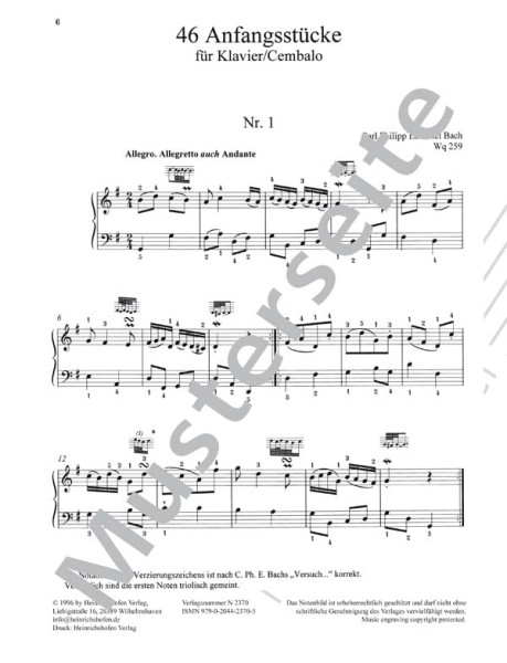 Anfangsstücke | C. Ph. E. Bach