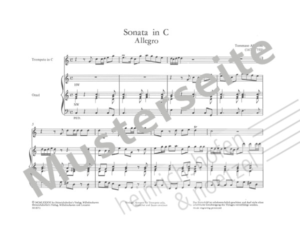 Sonata in C | Tommaso Albinoni | Heinrichshofen Verlag
