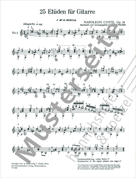 25 Etüden, op. 38 | Napoléon Coste | Heinrichshofen Verlag