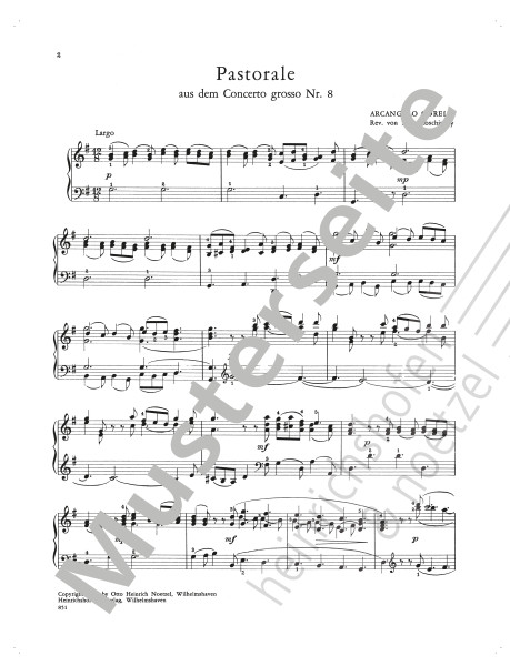 Pastorale, Concerto grosso No 8 | Arcangelo Corelli | Heinrichshofen publishing house