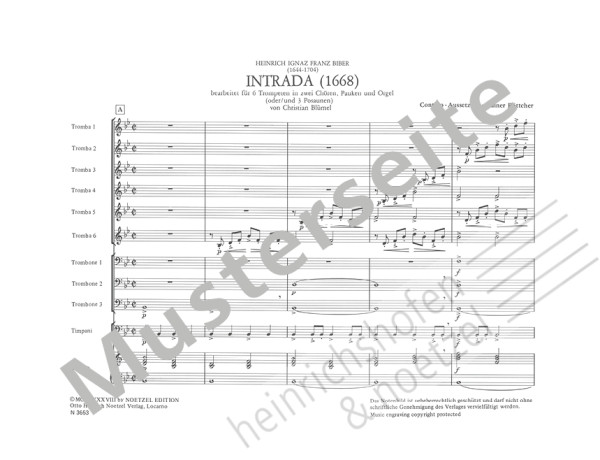 Intrada (1668) | Heinrich Ignaz Franz Biber | Heinrichshofen publishing house