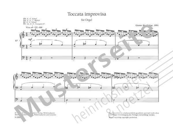 Toccata Improvisa | Günter Maurischat | Heinrichshofen Verlag