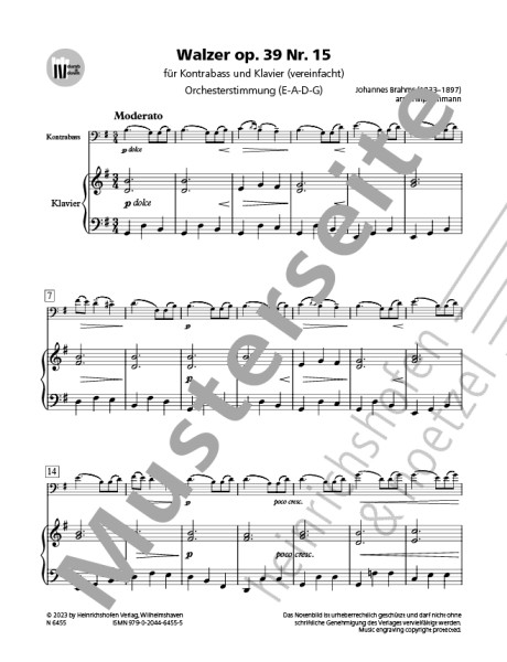 Waltz op. 39 No. 15 | Johannes Brahms | Heinrichshofen publishing house