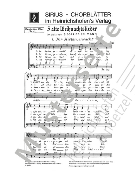 3 alte Weihnachtslieder