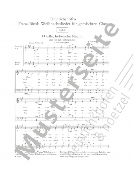 Christmas carols for mixed choir, booklet 2