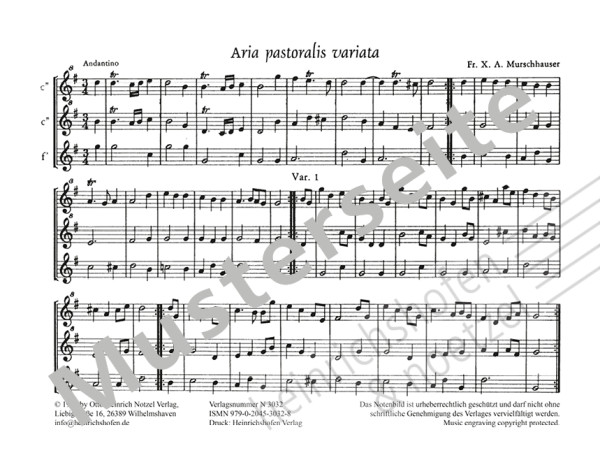 Weihnachtliche Musik | Murschhauser | Telemann | Vivaldi | Heinrichshofen Verlag