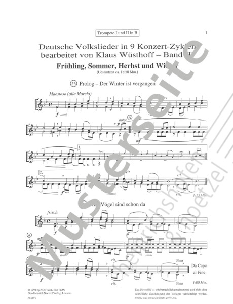 Deutsche Volkslieder in 9 Konzert-Zyklen III | Klaus Wüsthoff | Heinrichshofen Verlag