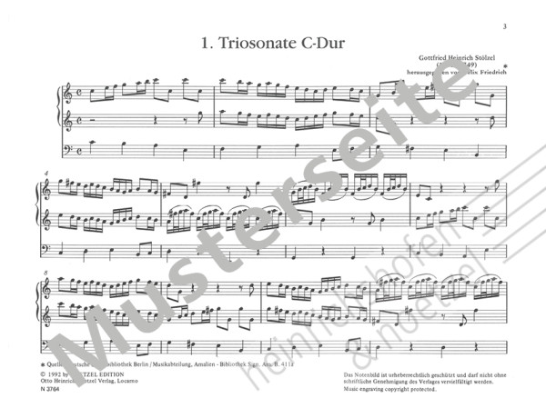 4 Triosonaten für Orgel | Gottfried Heinrich Stölzel | Heinrichshofen Verlag