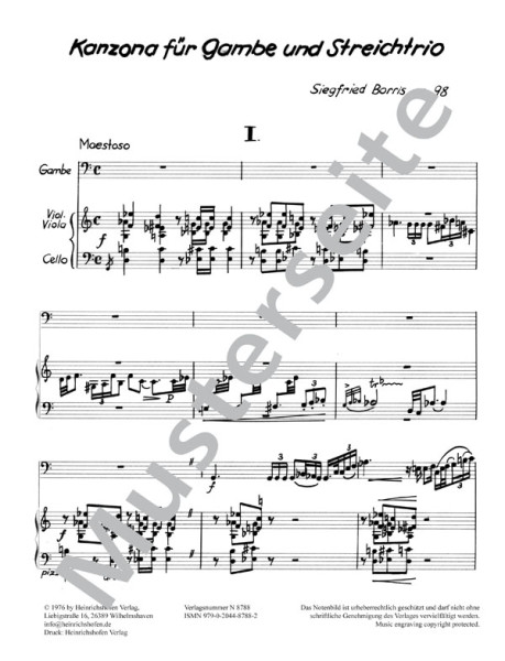 Kanzona für Gambe und Streichtrio