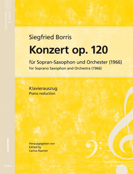 Konzert op. 120 für Sopran-Saxophon und Orchester (Klavierauszug)