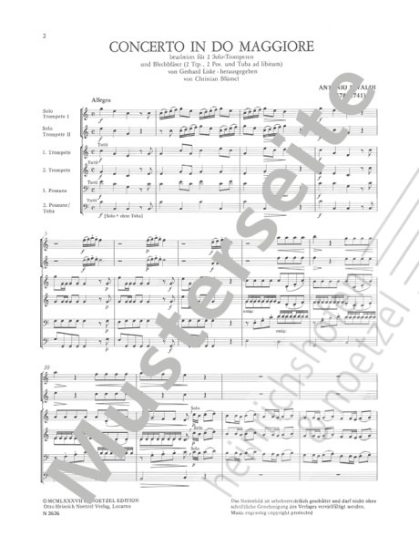 Concerto in Do Maggiore | Antonio Vivaldi | Heinrichshofen publishing house