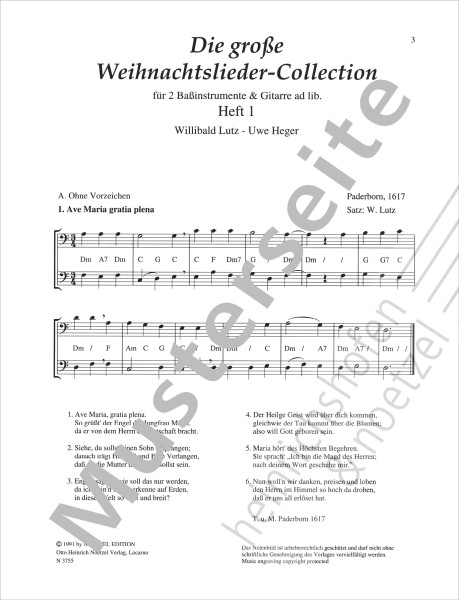 Die große Weihnachtslieder-Collection | Willibald Lutz & Uwe Heger | Heinrichshofen Verlag