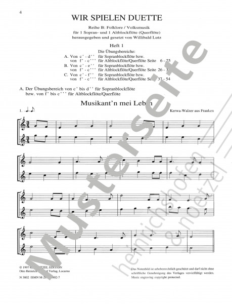 Wir spielen Duette | Heft 1 | Reihe B