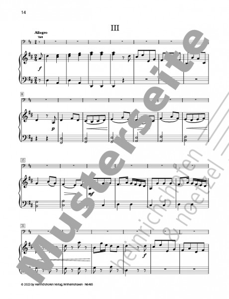 Concerto No. 2, Kr. 172 (version in D major) | Carl Ditters von Dittersdorf | Heinrichshofen publishing house