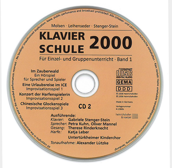 Klavierschule 2000, Band 2 mit 2 CDs | Molsen, Leihenseder, Stenger-Stein | Heinrichshofen Verlag