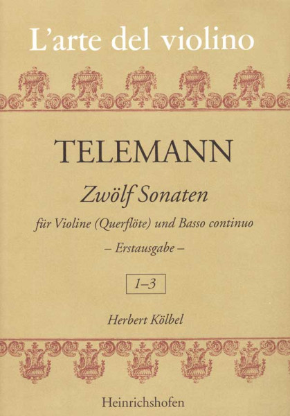 Zwölf Sonaten | Sonaten 1 - 3 | Georg Philipp Telemann | Heinrichshofen Verlag