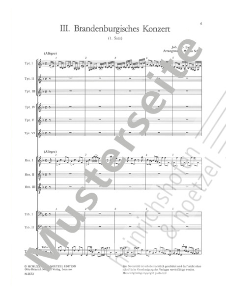 3. Brandenburgisches Konzert 1. Satz | Johann Sebastian Bach | Heinrichshofen Verlag