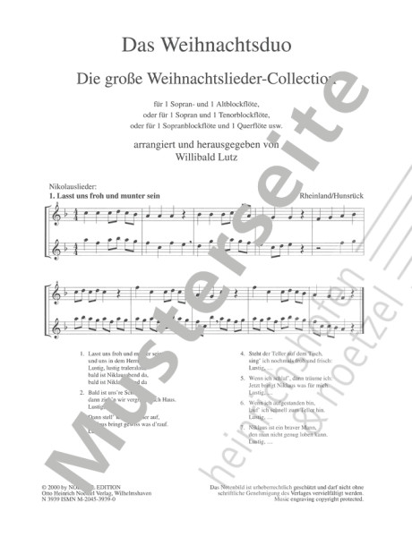 Das Weihnachtsduo | Willibald Lutz | Heinrichshofen Verlag