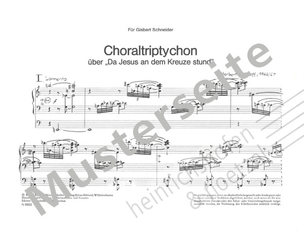 Choraltriptychon über "Da Jesus an dem Kreuze stund"