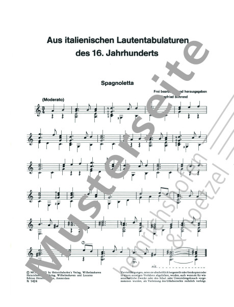 Ausgewählte Stücke alter und neuer Meister für Gitarre | Heft 1 | Siegfried Behrend | Heinrichshofen Verlag