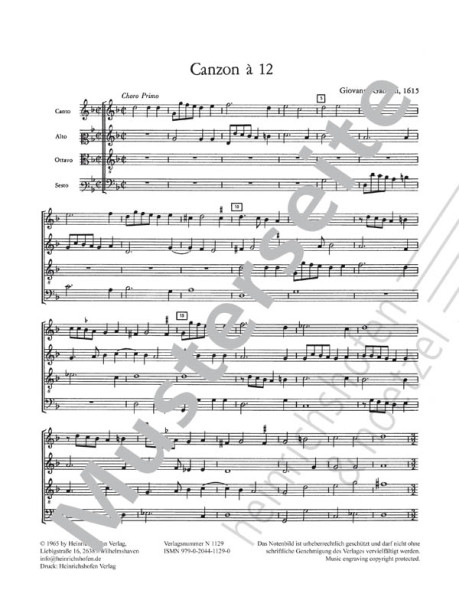 Dreichörige Kanzone (1615) zu zwölf Stimmen