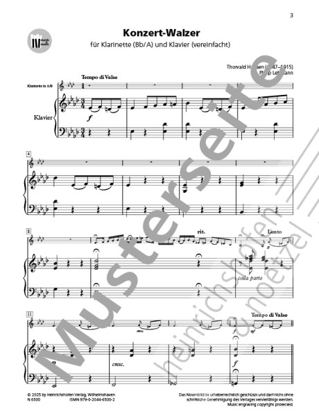 Konzert-Walzer | Thorvald Hansen | Heinrichshofen Verlag