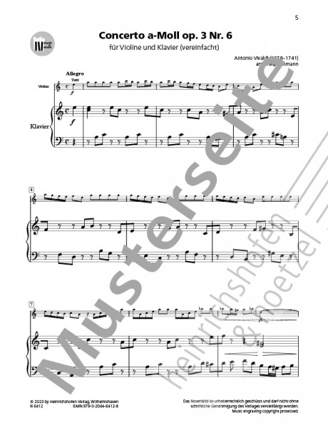 Concerto a-Moll op. 3 Nr. 6 | Antonio Vivaldi | Heinrichshofen Verlag