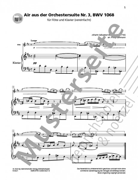 Air aus der Orchestersuite Nr. 3, BWV 1068 | Johann Sebastian Bach | Heinrichshofen Verlag