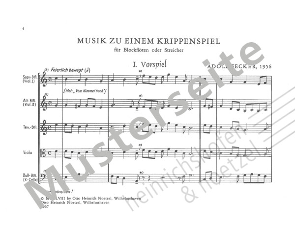 Music for a nativity play | Adolf Fecker | Heinrichshofen publishing house