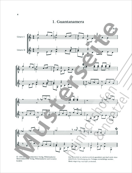 Folk Music für 2 Gitarren | Hans Joachim Teschner | Heinrichshofen Verlag