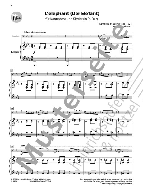 L'èléphant (The elephant) | Camille Saint- Saëns | Heinrichshofen publishing house