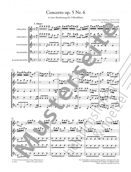 Concerto VI à più Istrumenti - Partitur