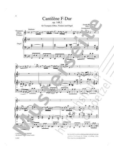 Cantilène F - Dur, op.148,2 | Joseph Rheinberger | Heinrichshofen Verlag