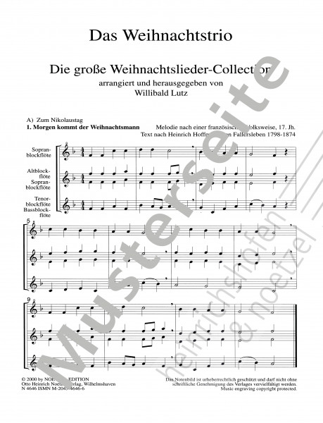 Das Weihnachtstrio | Willibald Lutz | Heinrichshofen Verlag