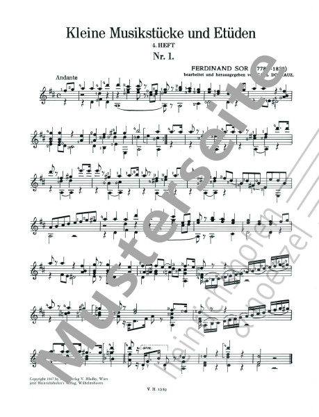 Kleine Musikstücke und Etüden | Heft 4 | Fernando Sor | Heinrichshofen Verlag