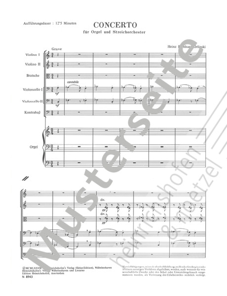 Concerto für Orgel und Streichorchester