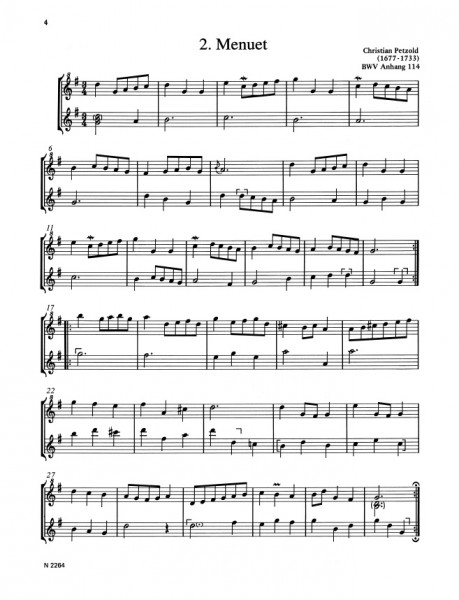 Klavierbüchlein für Anna Magdalena Bach (1725)