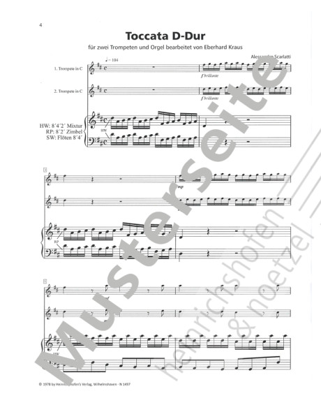 Toccata in D major | Alessandro Scarlatti | Heinrichshofen publishing house